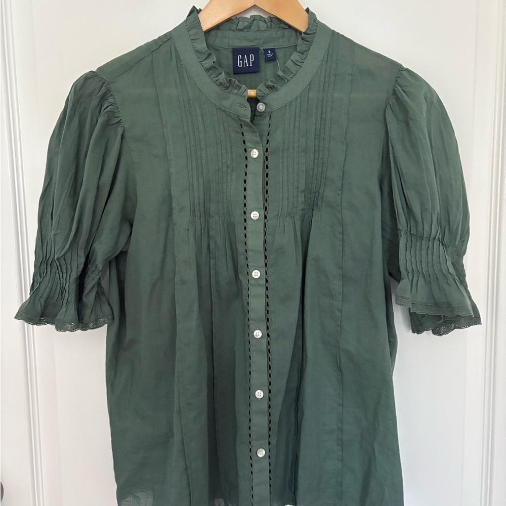 GAP Women's Olive Button-Down Shirt